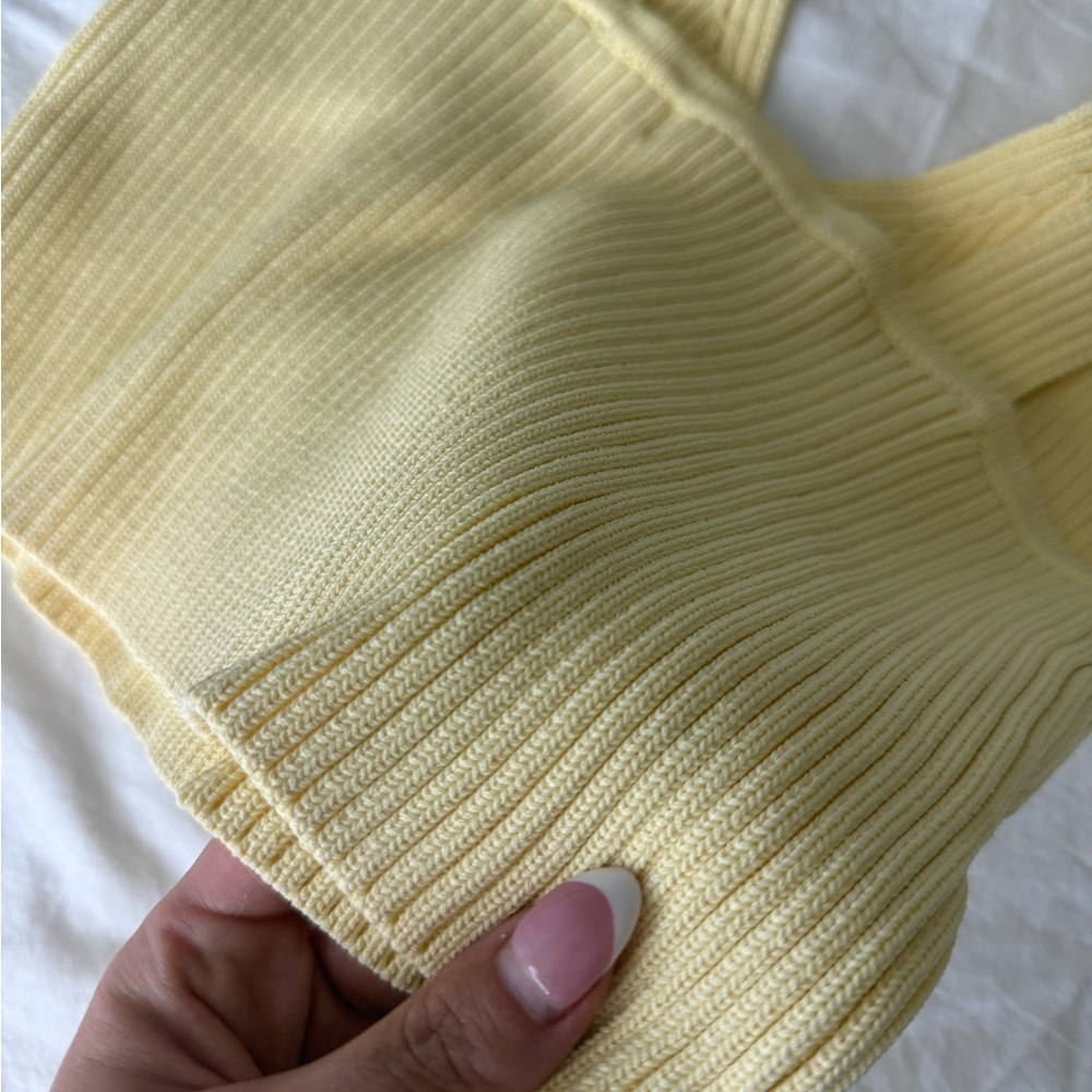 Glassons Yellow Ribbed Crop Tank Top - Picture 4 of 4